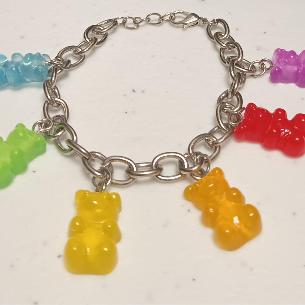 Rainbow Teddy Bear Bracelet